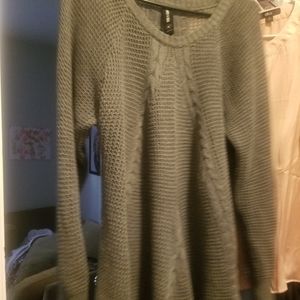 Tunic length gray sweater